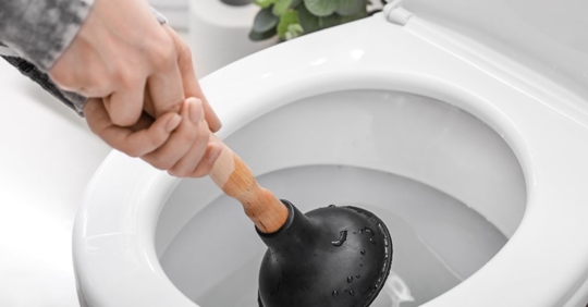 clogged toilet